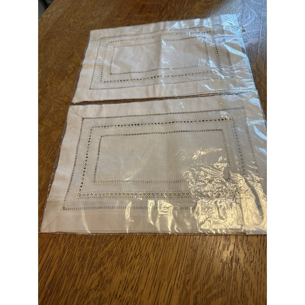 Set of 4 Linen Beige Mini Placemats 8